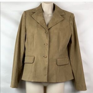 Tahari vegan suede blazer sz12